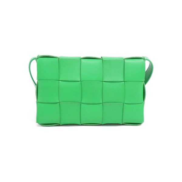 2600066290728 2 b Bottega Veneta VMAY1 Medium Lambskin Leather Shoulder Bag Green