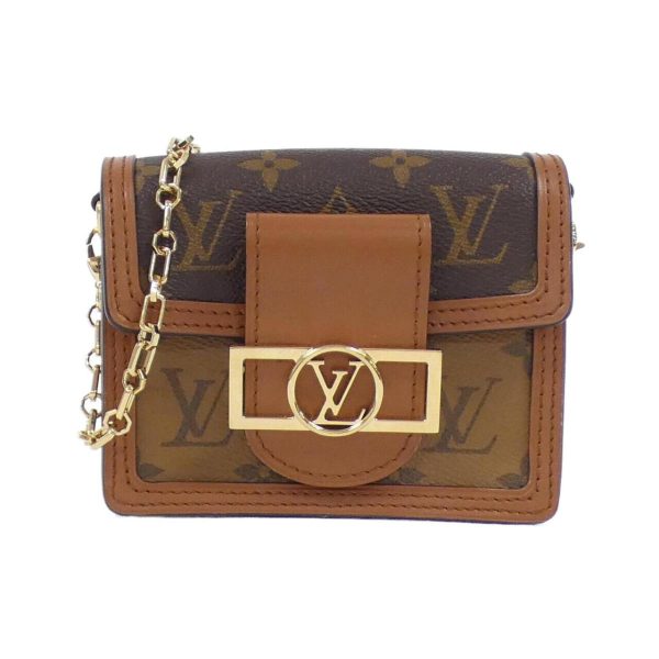 2600069172946 1 b Louis Vuitton Monogram Reverse Pico Dauphine Small Leather Shoulder Bag Brown