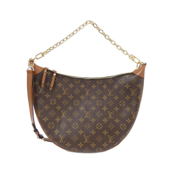 2600069176425 1 b Louis Vuitton Monogram Reverse Loop Hobo Shoulder Bag Brown