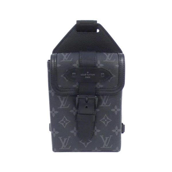 2600069181672 1 b Louis Vuitton Monogram Eclipse Saumur Sling Bag Small Canvas Shoulder Bag Black