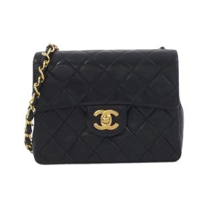 2600070129823 1 b Chanel Mini Matelasse Chain Wallet Lambskin Black