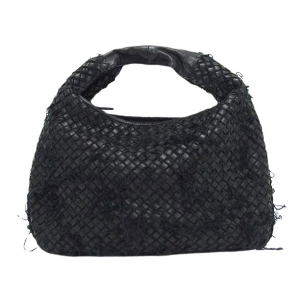 26215 1 Bottega Veneta Intrecciato One Shoulder Bag Black