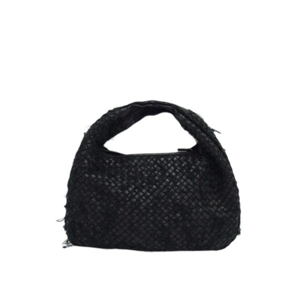 26215 2 Bottega Veneta Intrecciato One Shoulder Bag Black