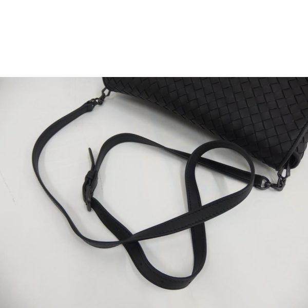 26498 4 Bottega Veneta Intrecciato Shoulder Bag Black