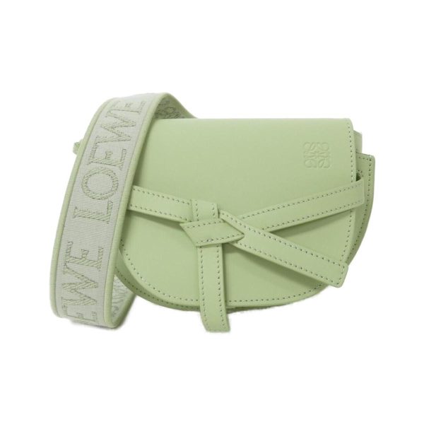 2700038026734 1 b Loewe Gate Dual Mini Leather Shoulder Bag Light Green