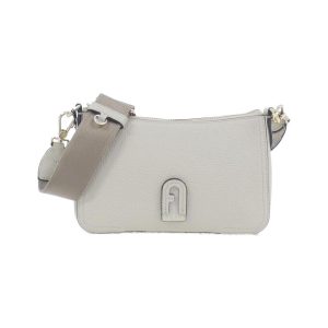 2700038565912 1 b Furla Athena Medium Leather Shoulder Bag White