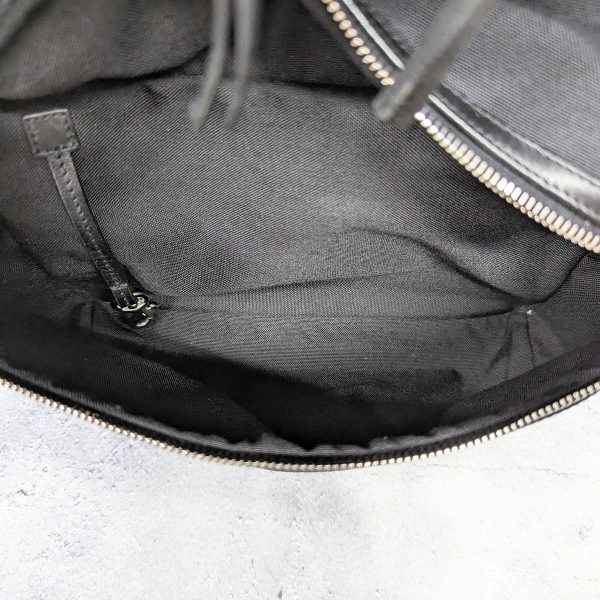 285 14 Saint Laurent Back Nylon Leather Pack Bag Black