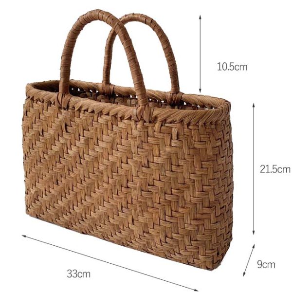 3 Kagoya Wild Grape Basket Bag Brown