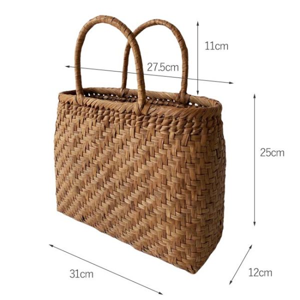 3 Kagoya Wild Grape Basket Bag Brown