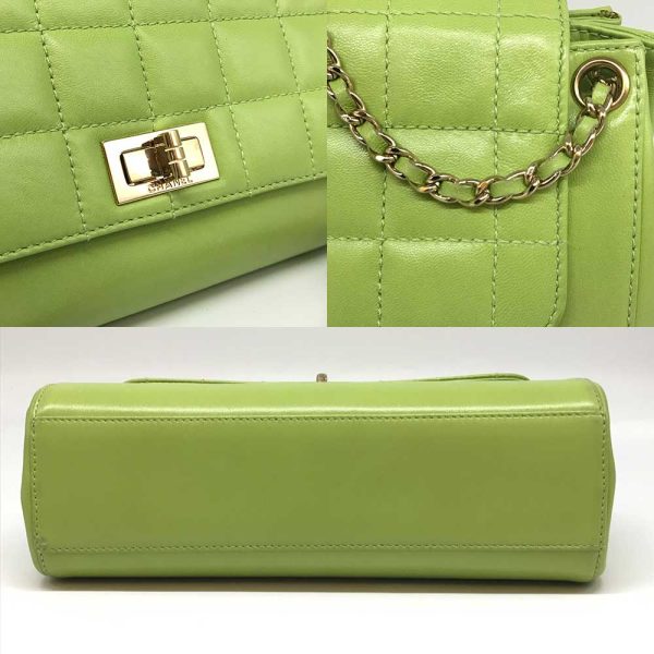 3 cha240421 2r 03 Chanel Chain Shoulder Chocolate Bar Leather Green