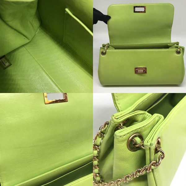 3 cha240421 2r 04 Chanel Chain Shoulder Chocolate Bar Leather Green