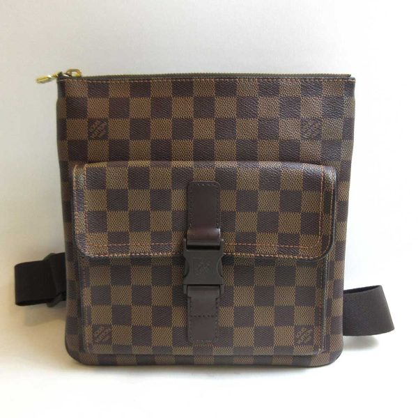 3 lv230804 1u Louis Vuitton Bag Pochette Melville Damier Hand Bag Black