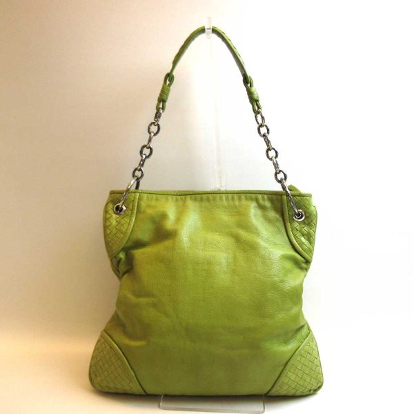 3 ot220521 1ta Bottega Veneta Intrecciato Leather Semi Shoulder Bag Green