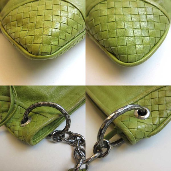 3 ot220521 1ta 02 Bottega Veneta Intrecciato Leather Semi Shoulder Bag Green