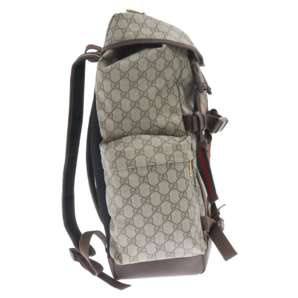 3024c050016 3 GUCCI Skateboarding Backpack Gg Supreme Canvas Brown