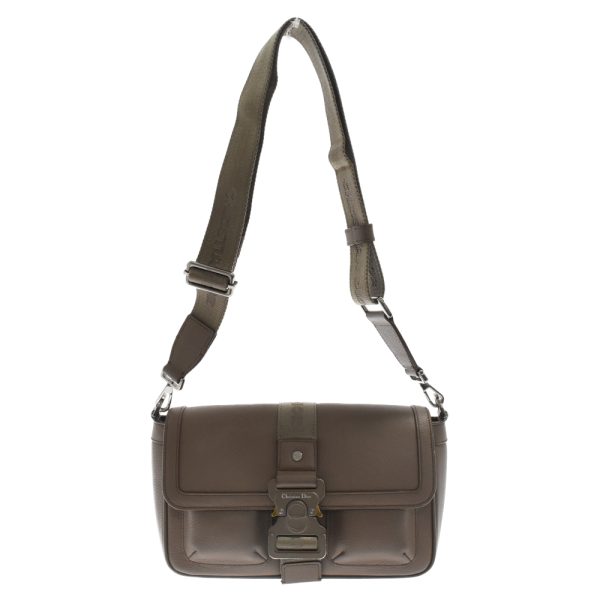 3024d220012 4 Dior Caif Skin The Road Grained Messenger Shoulder Bag Brown