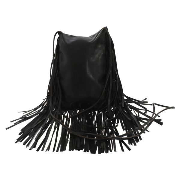 3024e080001 2 Saint Laurent Paris Antia Fringed Leather Shoulder Bag Black