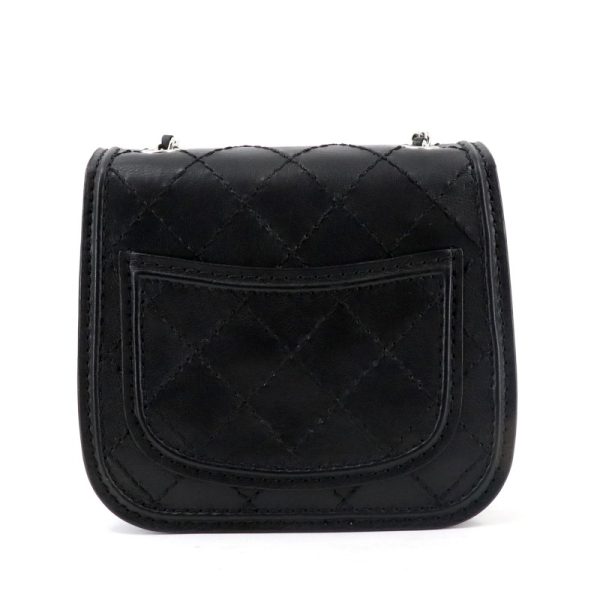 30845 1 Chanel Matelasse Wild Stitch Mini Matelasse Bag Calfskin Black Silver