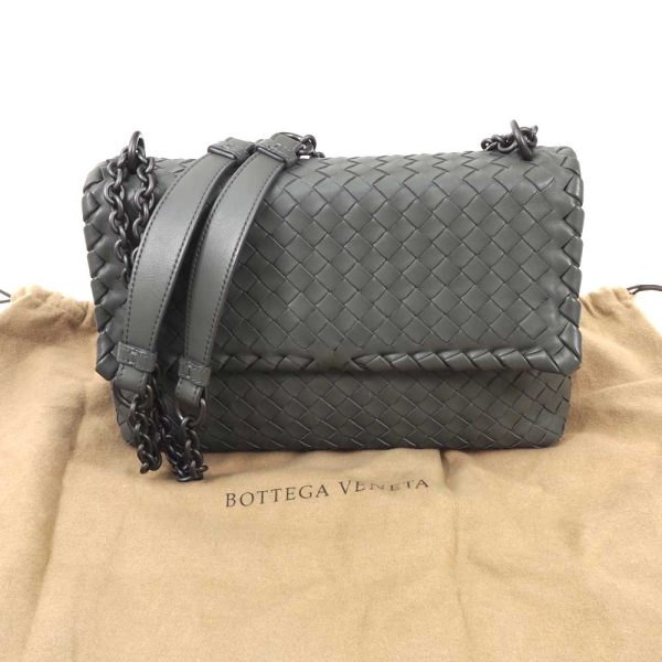 3100443 4n 15 Bottega Veneta Small Olympia Shoulder Bag Gray