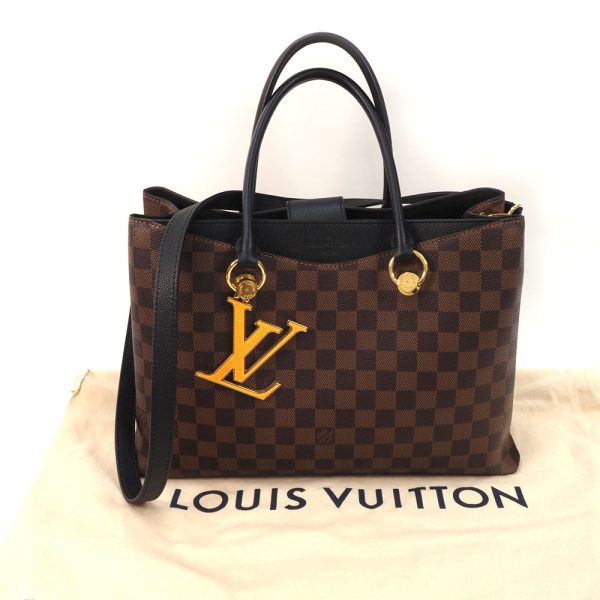 3100879 27n 10 Louis Vuitton LV Riverside Shoulder Bag Brown Noir