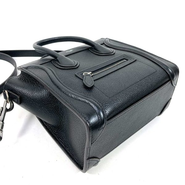 3100900 2n 3 Celine Luggage Nano Shopper Calfskin Shoulder Bag Black