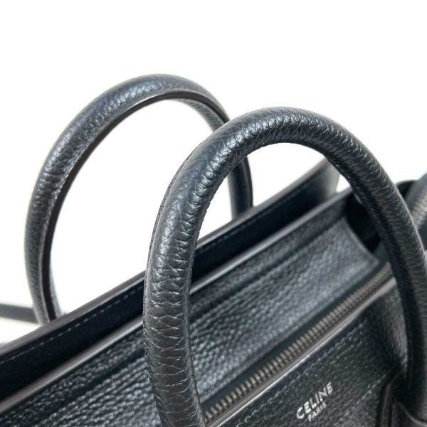 3100900 2n 4 Celine Luggage Nano Shopper Calfskin Shoulder Bag Black