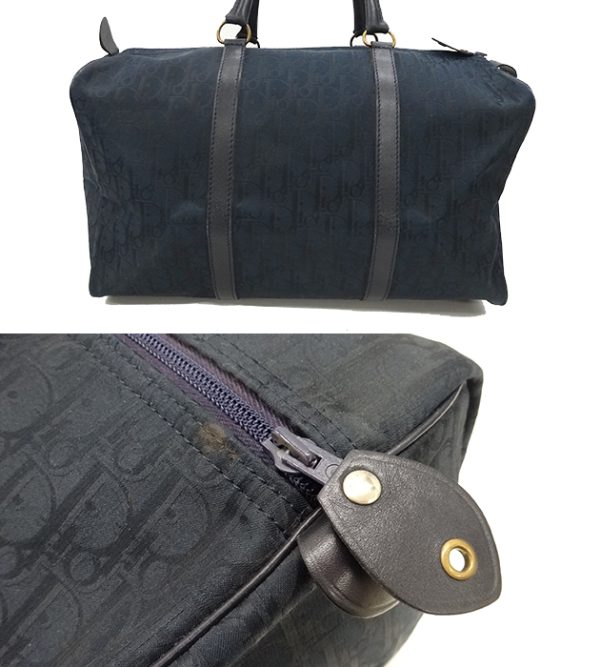 3126 2 Christian Dior Trotter Boston Vintage Bag Navy