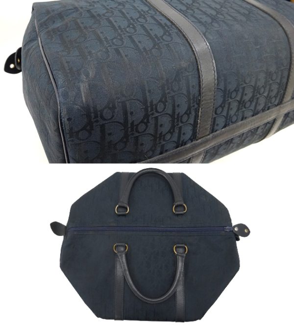 3126 6 Christian Dior Trotter Boston Vintage Bag Navy