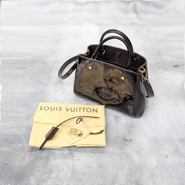 318 19 Louis Vuitton Montaigne BB Vernis 2way Shoulder Bag