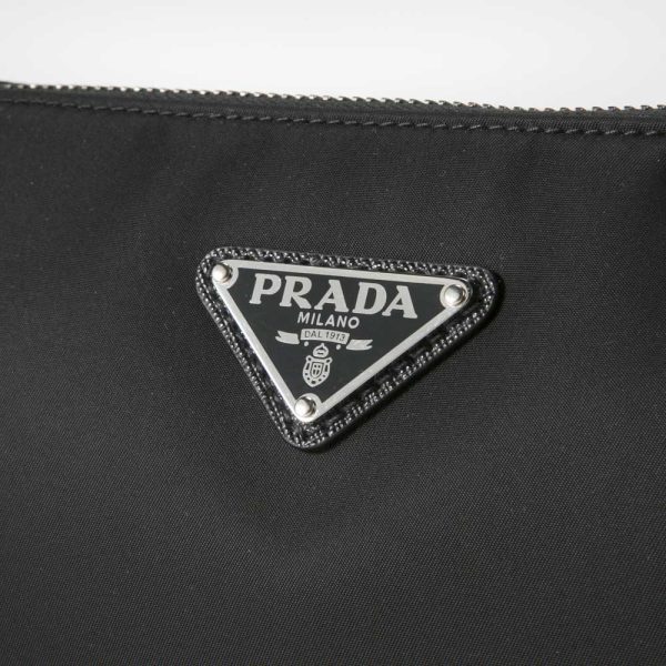 320100kma290015 8 Prada Shoulder Bag ReNylon+Saffiano Horizontal with Pouch Black