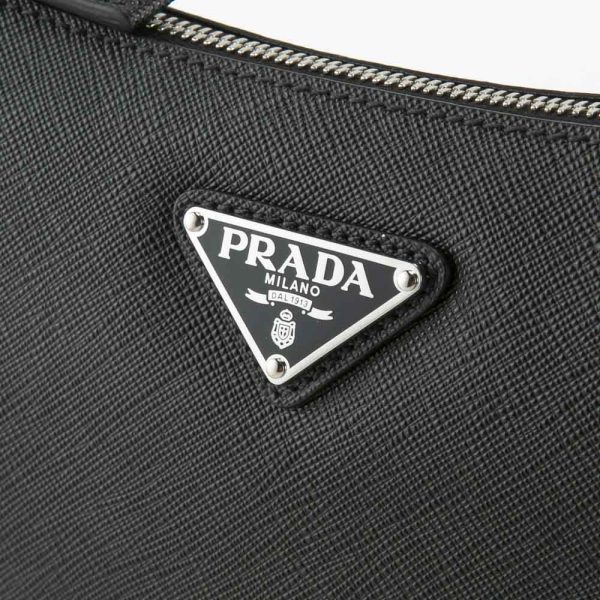 320100kma290031 4 Prada Pelle Horizontal Leather Shoulder Bag Black