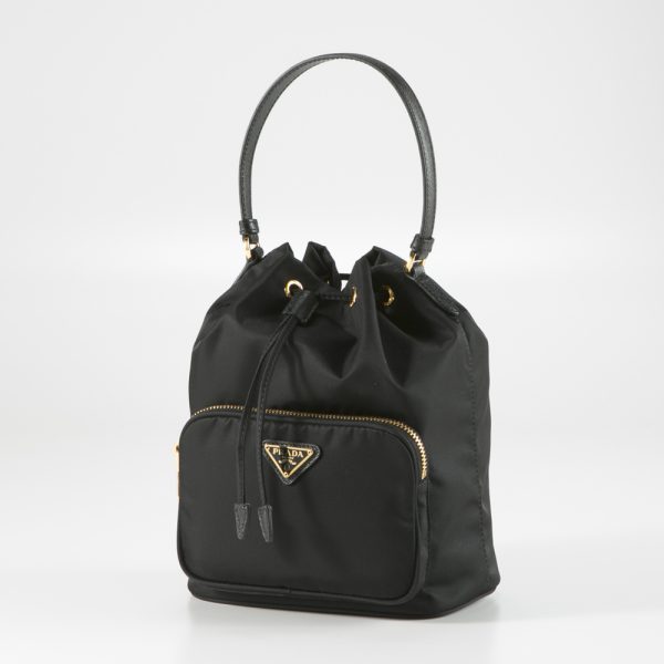 320100kwa290030 Prada Hand Tote Bag ReNylon Duet Drawstring ShoulderNero