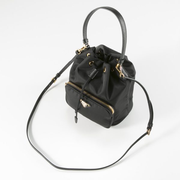 320100kwa290030 4 Prada Hand Tote Bag ReNylon Duet Drawstring ShoulderNero