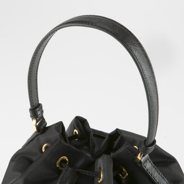 320100kwa290030 7 Prada Hand Tote Bag ReNylon Duet Drawstring ShoulderNero