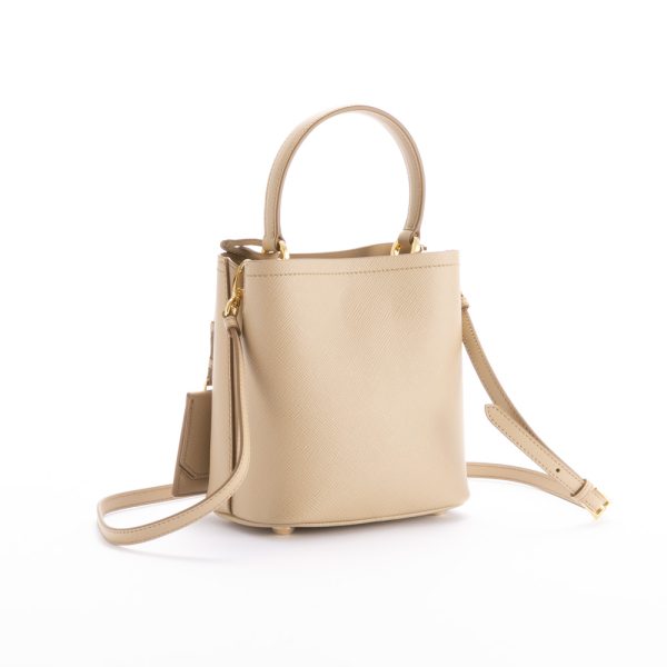 320200kwa490191 2 Prada Calf Panier SM Saffiano Small Bag Beige