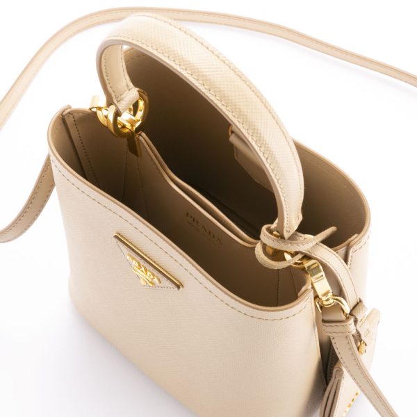 320200kwa490191 8 Prada Calf Panier SM Saffiano Small Bag Beige