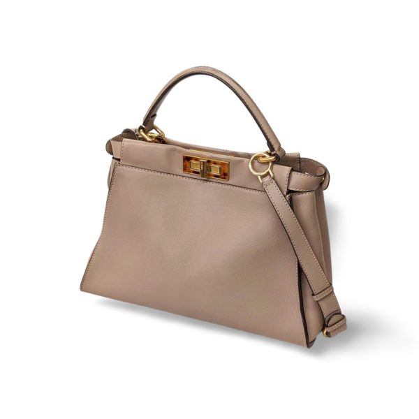 321 01 Fendi 2way Peekaboo Le Guiller Leather Beige