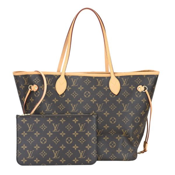 323j0364 01 01 Louis Vuitton Neverfull MM Tote Bag Beige Brown