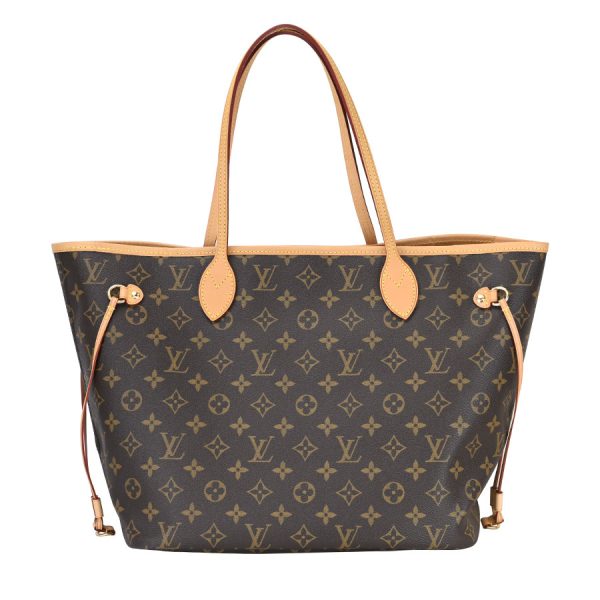 323j0364 01 02 Louis Vuitton Neverfull MM Tote Bag Beige Brown