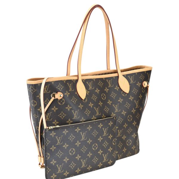 323j0364 01 04 Louis Vuitton Neverfull MM Tote Bag Beige Brown