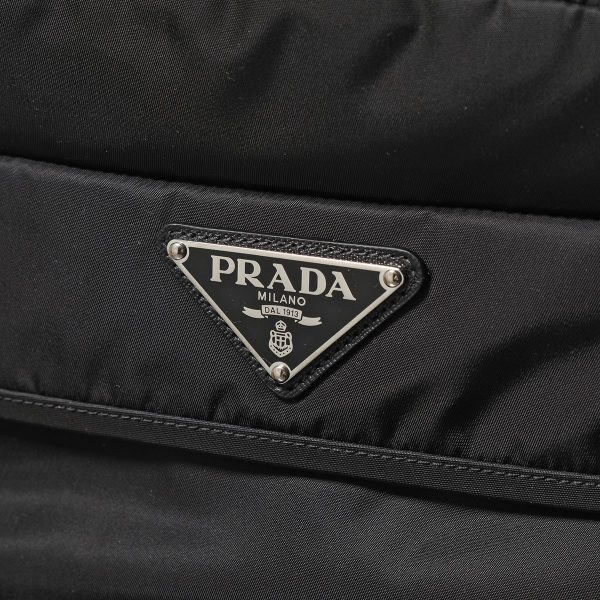 331011290 9 Prada Nylon Rucksack Saffiano Leather Triangle Logo Black Silver