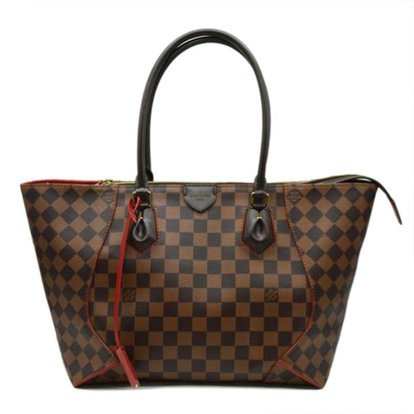 33182 1 Louis Vuitton Kaisa Tote MM Damier Sleaze Leather Brown