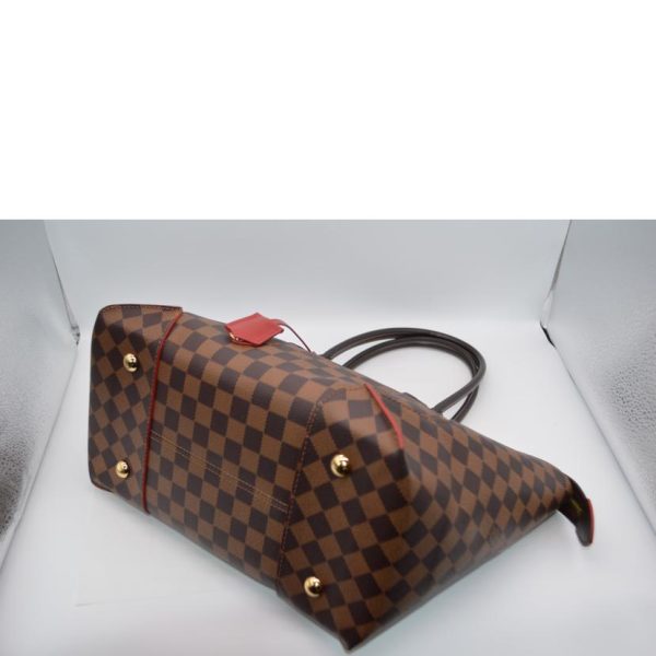 33182 3 Louis Vuitton Kaisa Tote MM Damier Sleaze Leather Brown