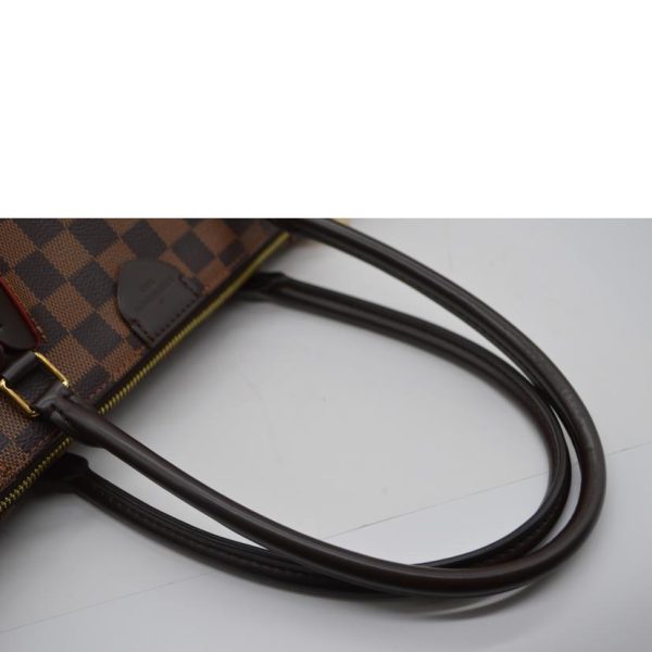 33182 4 Louis Vuitton Kaisa Tote MM Damier Sleaze Leather Brown