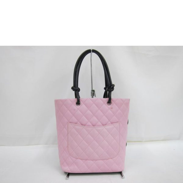 33185 2 Chanel Cambon Line Medium Tote Pink