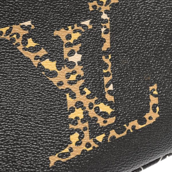 3324f080007 4 LOUIS VUITTON Double Zip Giant Monogram Jungle Pochette Chain Shoulder Bag Canvas Black