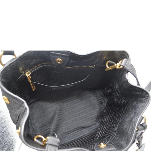 33307 5 Prada Vitello Dino 2Way Leather Hand Bag Nero