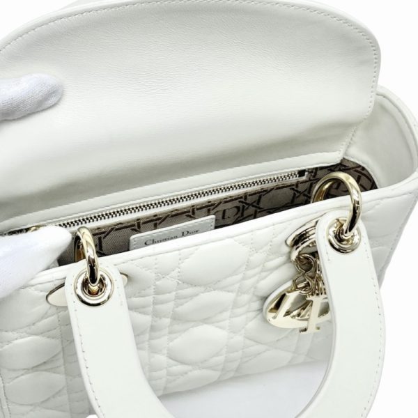 33462 4 Christian Dior Cannage Small Tote Bag White