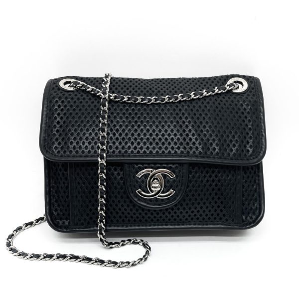 33603 0 Chanel Riviera Lambskin Chain Black Silver