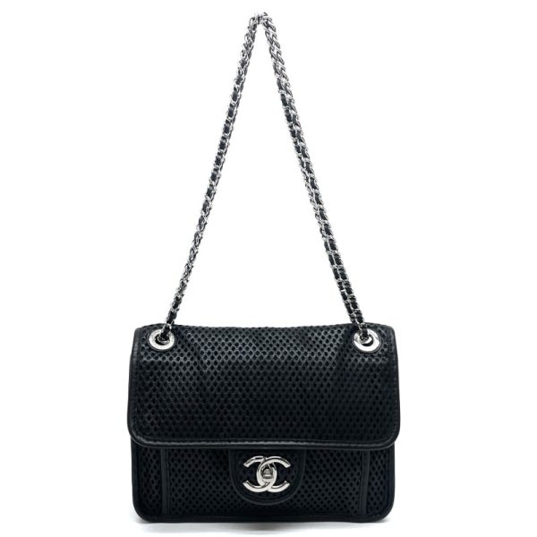 33603 1 Chanel Riviera Lambskin Chain Black Silver